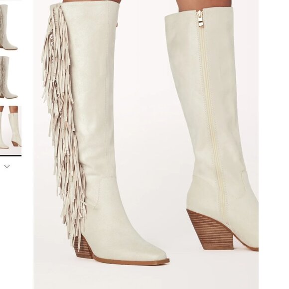 Billini Ceylan Fringe Boot in Cream Suede - Picture 4 of 8